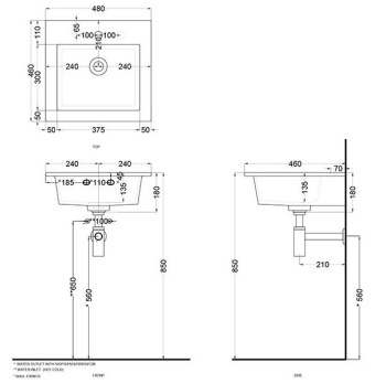 Раковина подвесная Cielo Era ERLA48 PL 48 см голубой