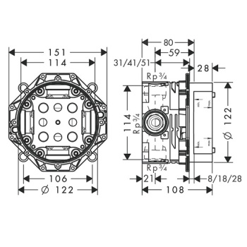 Смеситель для душа Hansgrohe 15714140S бронза