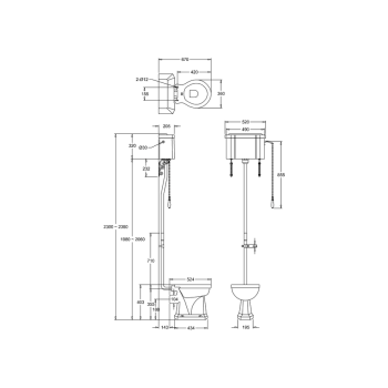 Бачок для унитаза Burlington C28S WAL