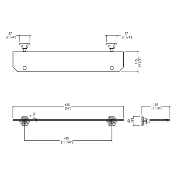 Полочка стеклянная Devon&Devon Jubilee никель JB110NK