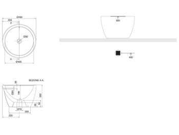 Раковина накладная Scarabeo MATTY 8055