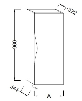 Шкаф-пенал Jacob Delafon Stillness EB2006D-G1C, белый, прав.