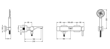Смеситель для ванны Jorger Charleston Square 634.20.505.000 chrome