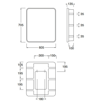 Зеркало в керамической основе с полками Azzurra Anfibio, белый ANF-SP