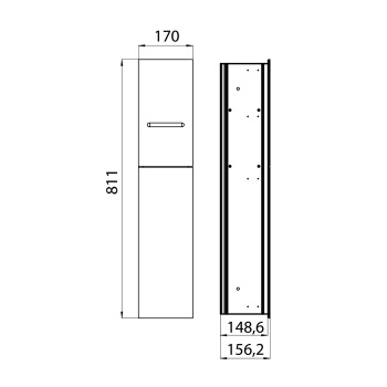 Ерш Emco Asis 2.0 держатель т/бумаги, запасного рулона, 1 дверь петли слева, Optiwhite, без м/рамы 9750 000 51, 9754 274 51