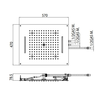 Bossini Dream Sprays Верхний душ 57х47см., с 3 функциями, потолочный, цвет: золото H38917.021