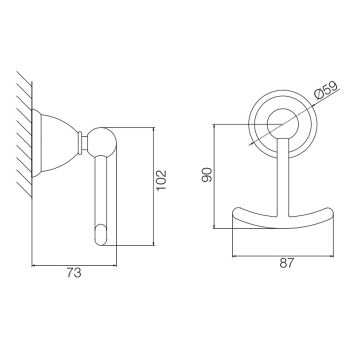 Крючок двойной Fima Carlo Frattini Style хром F6044/2CR
