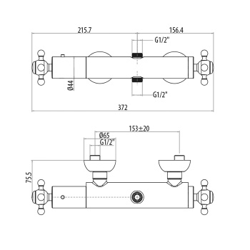 Термостатический смеситель Gattoni Termostatici, хром TSRE700C0cr