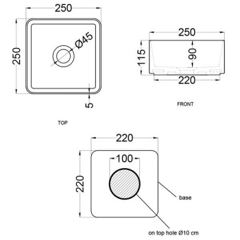 Раковина накладная Cielo Shui Comfort MILAQ AN 25 см коричневый
