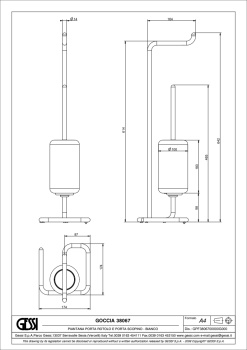 Стойка для туалета Gessi Goccia 38067.031 Chrome