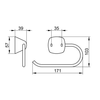 Держатель туалетной бумаги Keuco City.2 2762010000 хром
