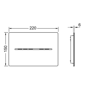 TECEsolid. Металическая панель смыва для унитаза TECEsolid с бесконтактной активацией, батарея 6 В, хром глянцевый