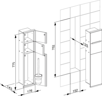Встраиваемый модуль Keuco Plan Integral 44964015102 хром\белый