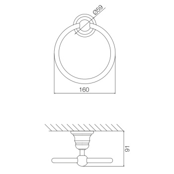 Полотенцедержатель-кольцо Fima Carlo Frattini Accessori подвесной, золото F6062/1OR