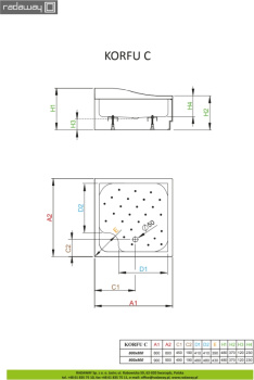Душевой поддон Radaway Korfu C800 800 4C88400-03