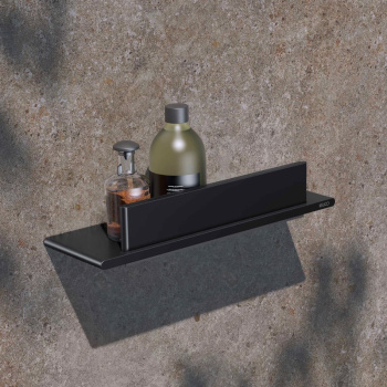 Полочка для душа Keuco Aveno 14659370000 с стеклоочистителем, черный матовый