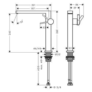 Смеситель для раковины Hansgrohe Tecturis E 73070700 coolstart, с клапаном push-open, белый