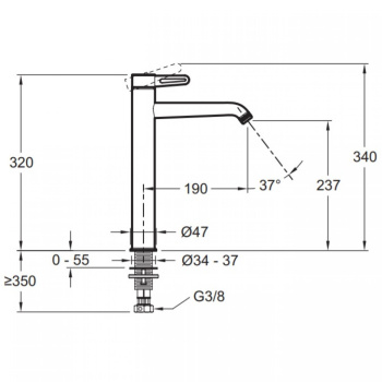 Смеситель для раковины Jacob Delafon Nouvelle Vague E78340-BLV черный