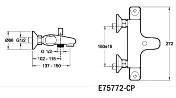 Смеситель Jacob Delafon Robust E75772-CP