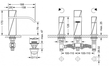 Смеситель для раковины Jorger Turn 623.30.300.000 хром