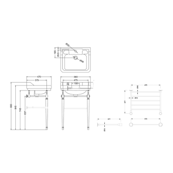 Полотенцедержатель Burlington Edwardian T22A-S CHR