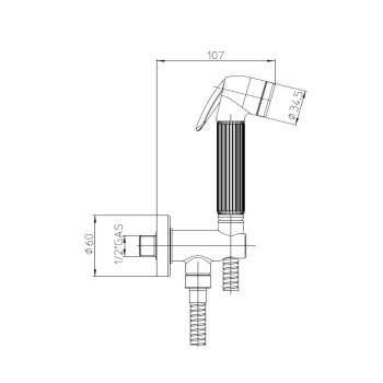 Bossini Nikita Гигиенический душ с держателем и шлангом 125см., цвет: хром C69002B.030