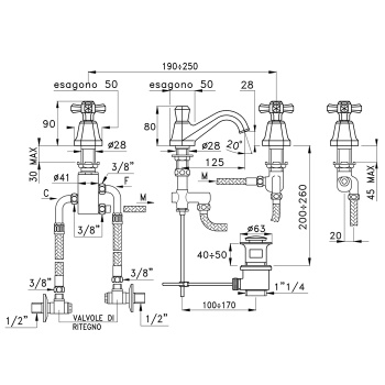 Смеситель для раковины Stella Eccelsa 3224tc EC 00012 AU00 золото