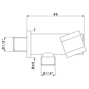 Держатель душевой ручной лейки Nicolazzi с подводом воды 1/2 , хром C7124MCR