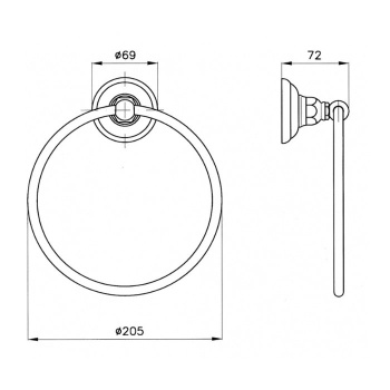 Полотенцедержатель Nicolazzi  кольцо 1485CR