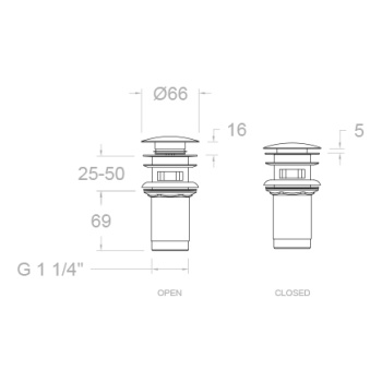 Клапан сливной Ramonsoler никель 1219LNC
