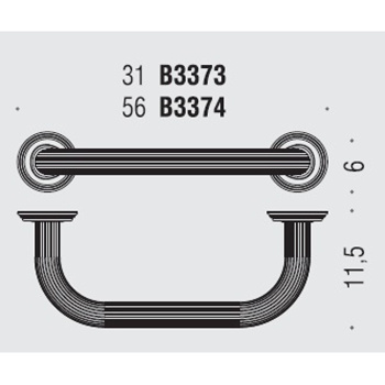 Поручень для ванны Colombo Hermitage 31см, античная бронза B3373.OA
