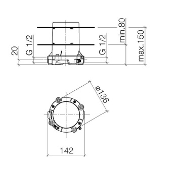 Внутрення часть напольного смесителя Dornbracht 35945970-90