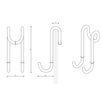 Крючок двойной Decor Walther Universal 900660 nero opaco