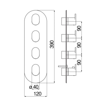 Смеситель для ванны Nobili Up UP94104BM черный