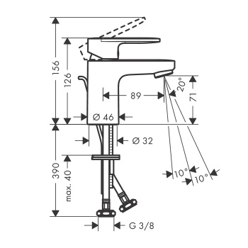 Смеситель для раковины Hansgrohe Vernis Blend 70 Cst 71584670 черный