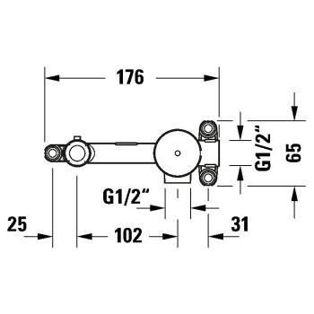 Duravit Скрытая часть смесителя для раковины