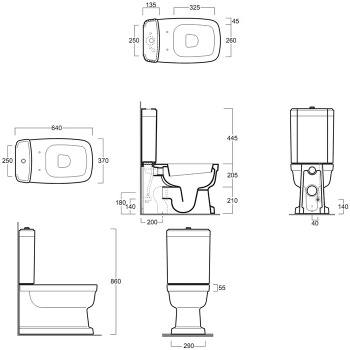 Бачок для унитаза моноблока Simas Evolution EVO09bi белый