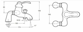 Смеситель для ванны Jacob Delafon Fairfax E71091-CP