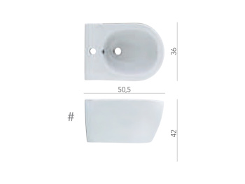 Биде подвесное Scarabeo GLAM 5202