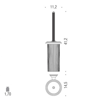 Туалетный ерш Colombo Hermitage подвесной, античная бронза/матовое стекло B3307.OA-VAN