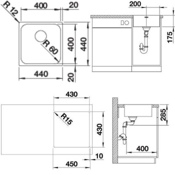Кухонная мойка Blanco Supra 400-IF/A 526353 Полированная нержавеющая сталь