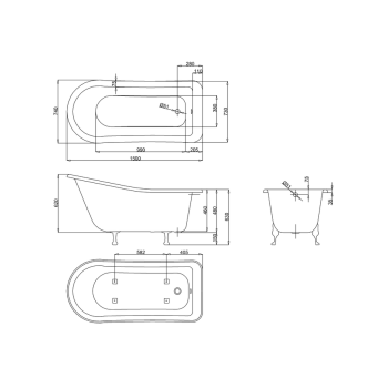 Ножки для ванны Burlington L2W белый