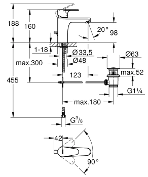 Смеситель для раковины Vigour By Grohe 75140326 хром