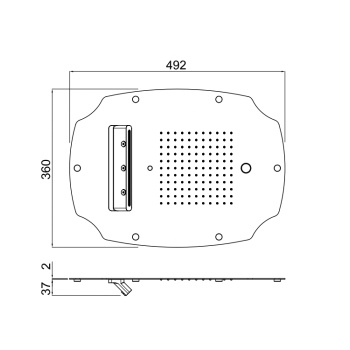 Встраиваемая в потолок душевая система Carimali Mydream Colonial 500x400 121 силиконовые форси, 3 потока воды: дождь, каскад, хром (СПЕЦцена со склада!) 23078XN-CRX