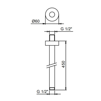 Кронштейн для душевой лейки Fantini Icona Classic 45 см, Matt Copper PVD 86 P9 9237