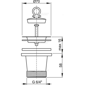 Выпуск для кухонной мойки Alcaplast A34 Нержавеющая сталь