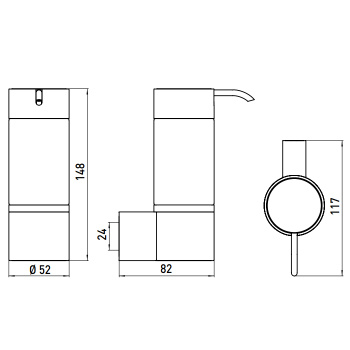 Дозатор жидкого мыла Emco System2 прозрачное стекло, хром 3521 001 00