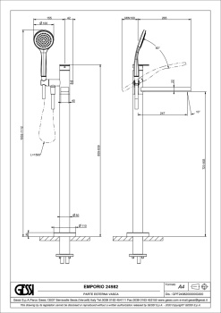 Смеситель для ванны Gessi Emporio Via manzoni 24982.299 Matte Black