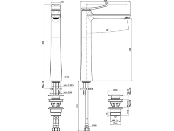 Смеситель для раковины высокий Fima Carlo Frattini Flo F3801/HCR хром