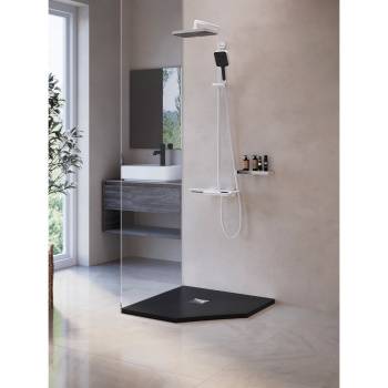 Душевой поддон трапеция RGW Stone Tray ST/T-G Графит 1000x1000 мм 16155100-01